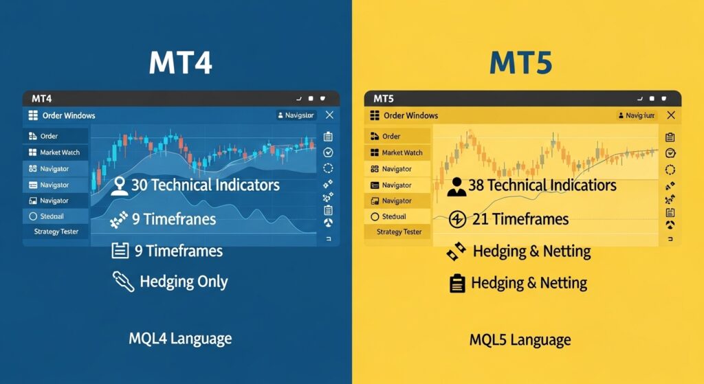 MT5 vs MT4 trading platform comparison