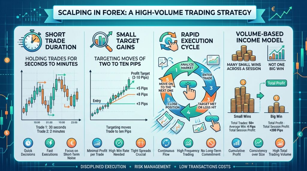 How to Make Money in Trading 2 Infographic explaining how to make money in trading using forex scalping strategies