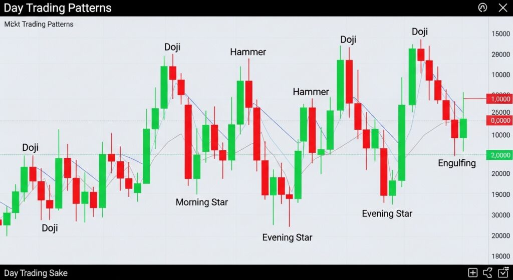 Daytraading Candlestick chart with-moving average f