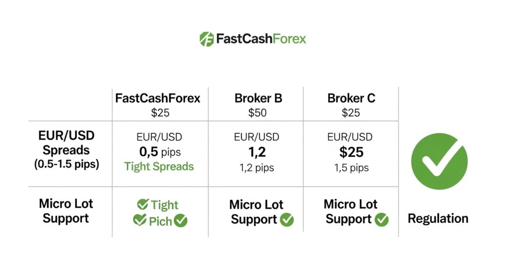 Compare brokers to start trading forex with only $25 – low spreads and micro lots