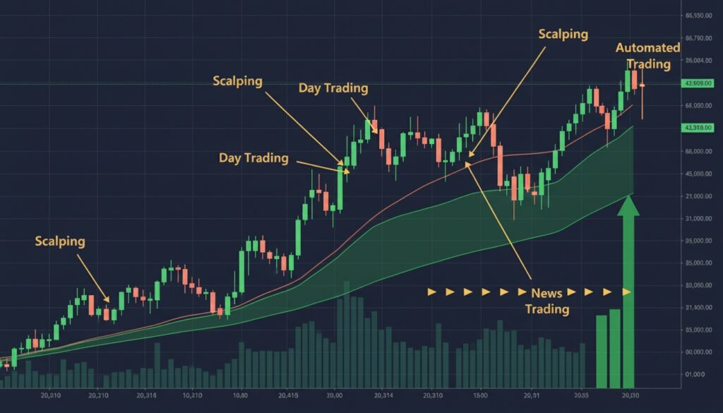 Easy Money in Forex: The Realistic Guide to Making Fast Profits 2 easy money in forex chart showing scalping day trading swing trading news trading and automated trading techniques