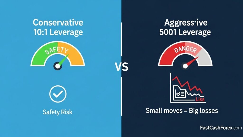 Understanding Leverage in Forex Trading-Risk comparison between conservative and aggressive leverage in forex trading