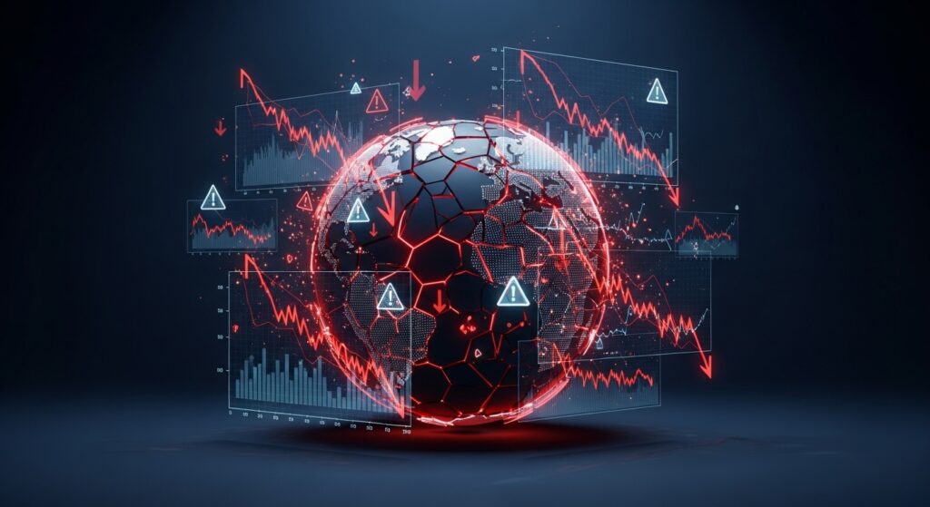 global recession warning signs — economic indicators and currency market impact chart