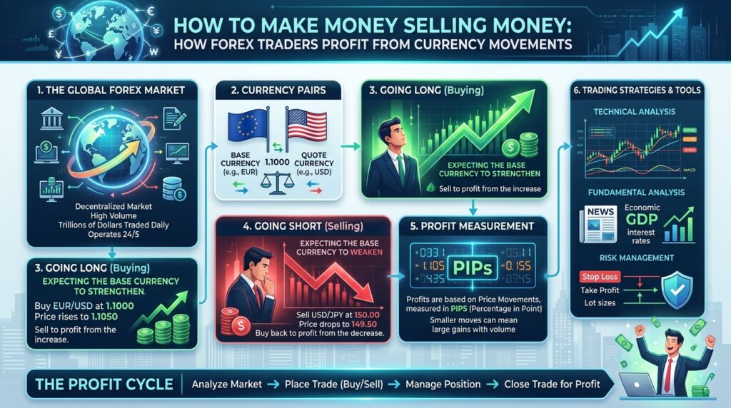 Make Money Selling Money: How Forex Traders Profit from Currency Movements 2 Forex traders make money selling money on trading platforms
