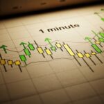 Forex scalping expert: 1-minute candlestick chart with profit arrows illustrating advanced scalping strategy