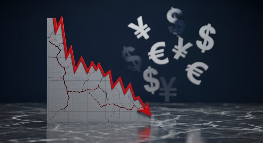 Recession and Forex Trading: How Economic Downturns Move Currency Markets 1 recession forex trading — currency chart showing market downturn and safe haven flows