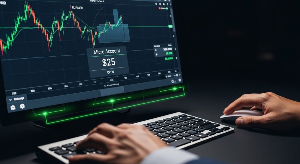 Start Trading Forex with only $25 with EUR/USD chart on MetaTrader 4