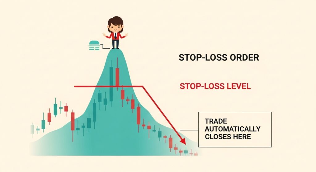 Infographic shows a stop-loss order and stop loss level