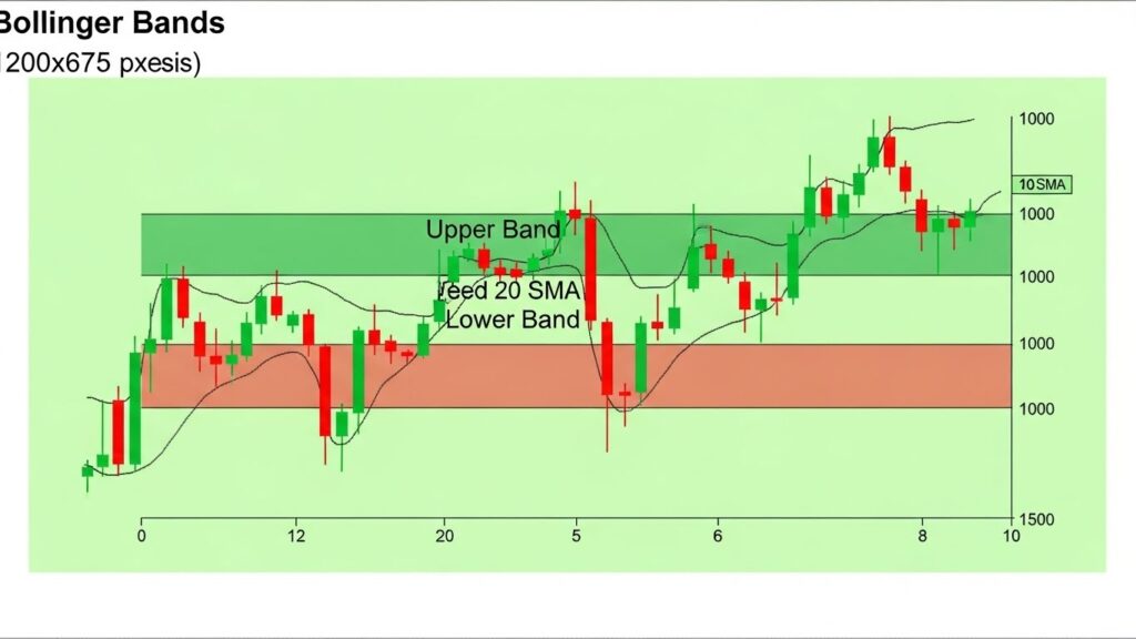 Bollinger Bands showing upper, middle, and lower bands on forex chart
