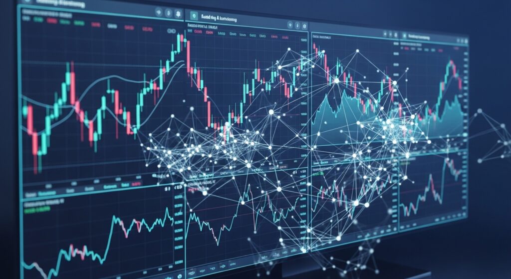 AI in forex trading dashboard with neural network analysis