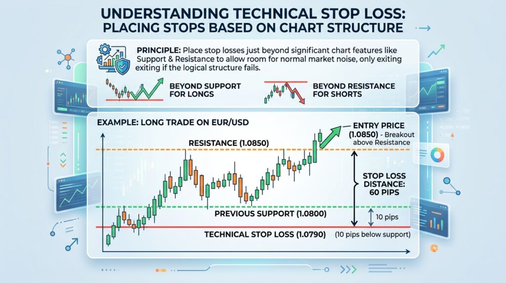 technical stop loss placement chart structure