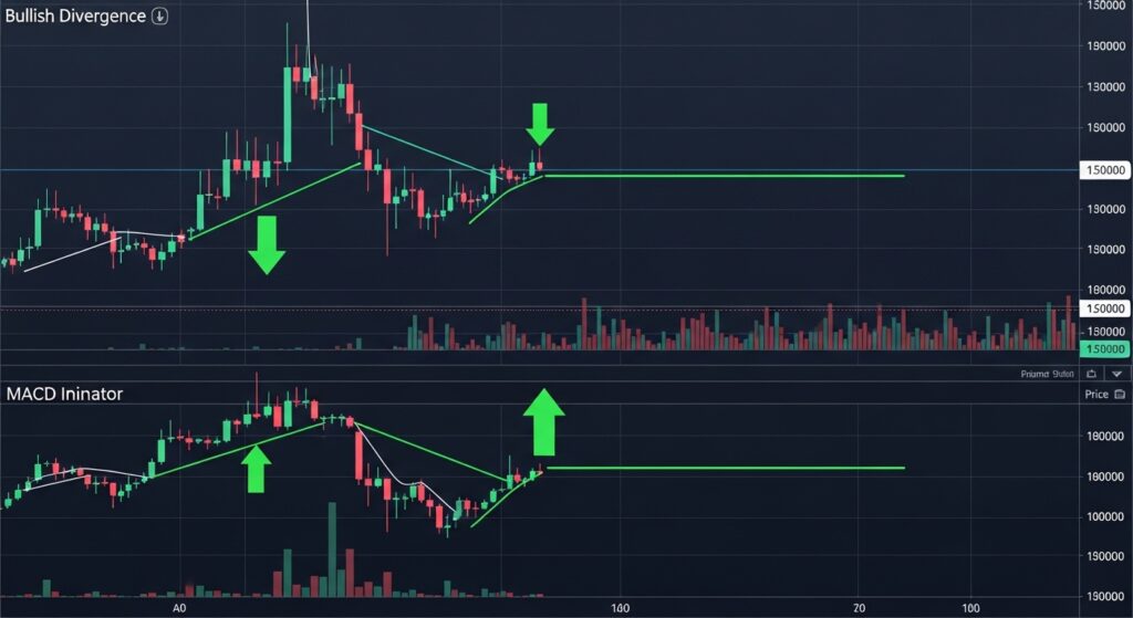 MACD indicator divergence