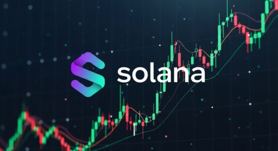 Solana trading guide featuring the Solana logo with a price action chart on a modern blockchain background.