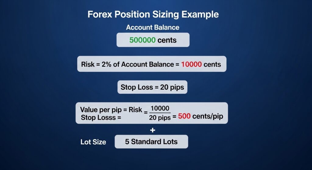 Cálculo del tamaño de posición en cuentas cent forex usando gestión de riesgo
