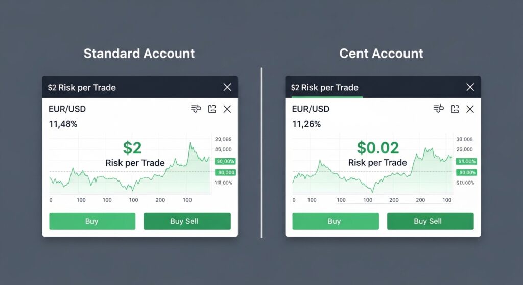 Comparación de riesgo entre cuentas cent forex y cuentas estándar
