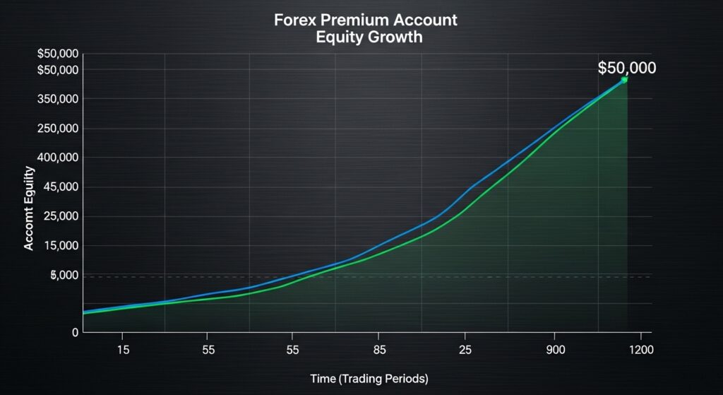 Cuentas Premium de Forex: Guía Completa para Operadores Serios 7 Crecimiento compuesto de cuenta premium de forex al 5-6% mensual durante 24 meses