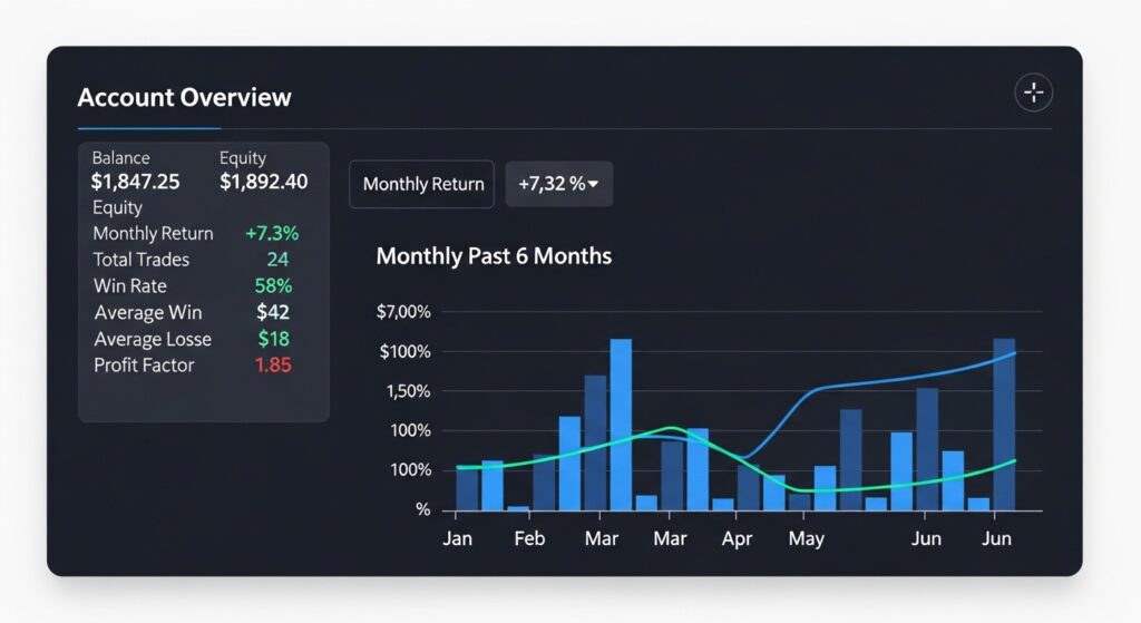 Standard forex account MetaTrader platform displaying mini and standard lot positions with live profit and loss