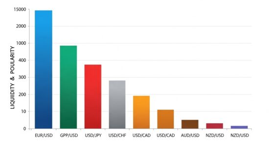 أزواج العملات الرئيسية مجمعة حسب السيولة وشعبية التداول في سوق الفوركس - CFTC - NFA - FCA