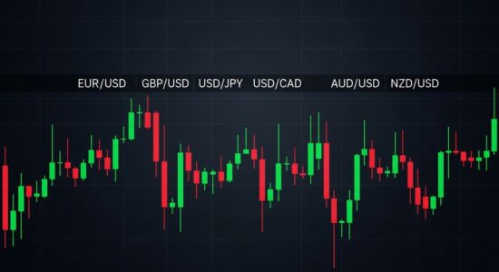 Hauptwährungspaare im Forex — Infografik mit EUR/USD, GBP/USD, USD/JPY und weiteren wichtigen Währungspaaren