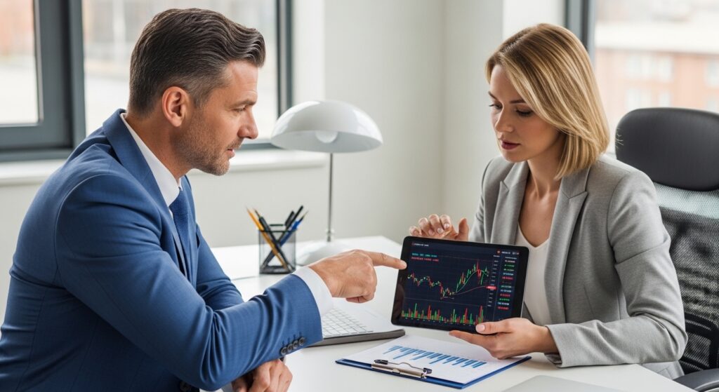 Forex advisory services consultation between trader and professional advisor