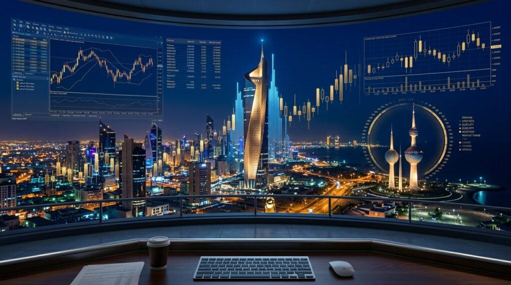 تداول العملات الأجنبية في الكويت — أفق مدينة الكويت مع مخططات تداول الفوركس